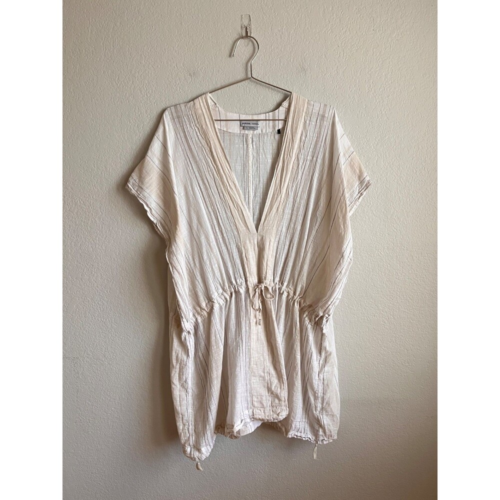 prAna Marina Bay Tunic Cover Up Dress in Cream Combo Size LARGE